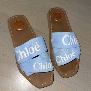 Chloe Woody slides - graceful blue size 38